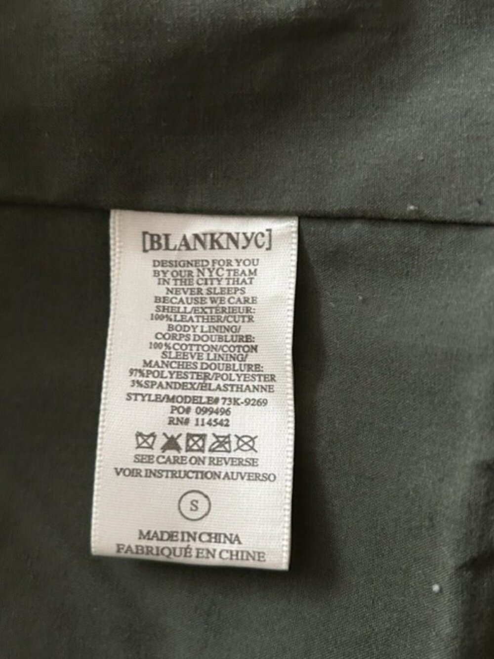 BLANKNYC Olive Green Suede Moto Jacket Size S - Picture 7 of 8